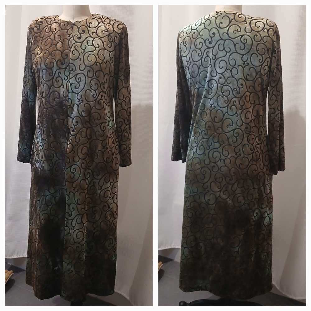 Chic Swirl Pattern Midi Dress